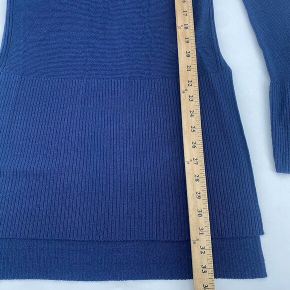 Free People Side Slit Bell Sleeve Tunic Top Size XS Blue Knit Rayon Boho - Picture 7 of 12